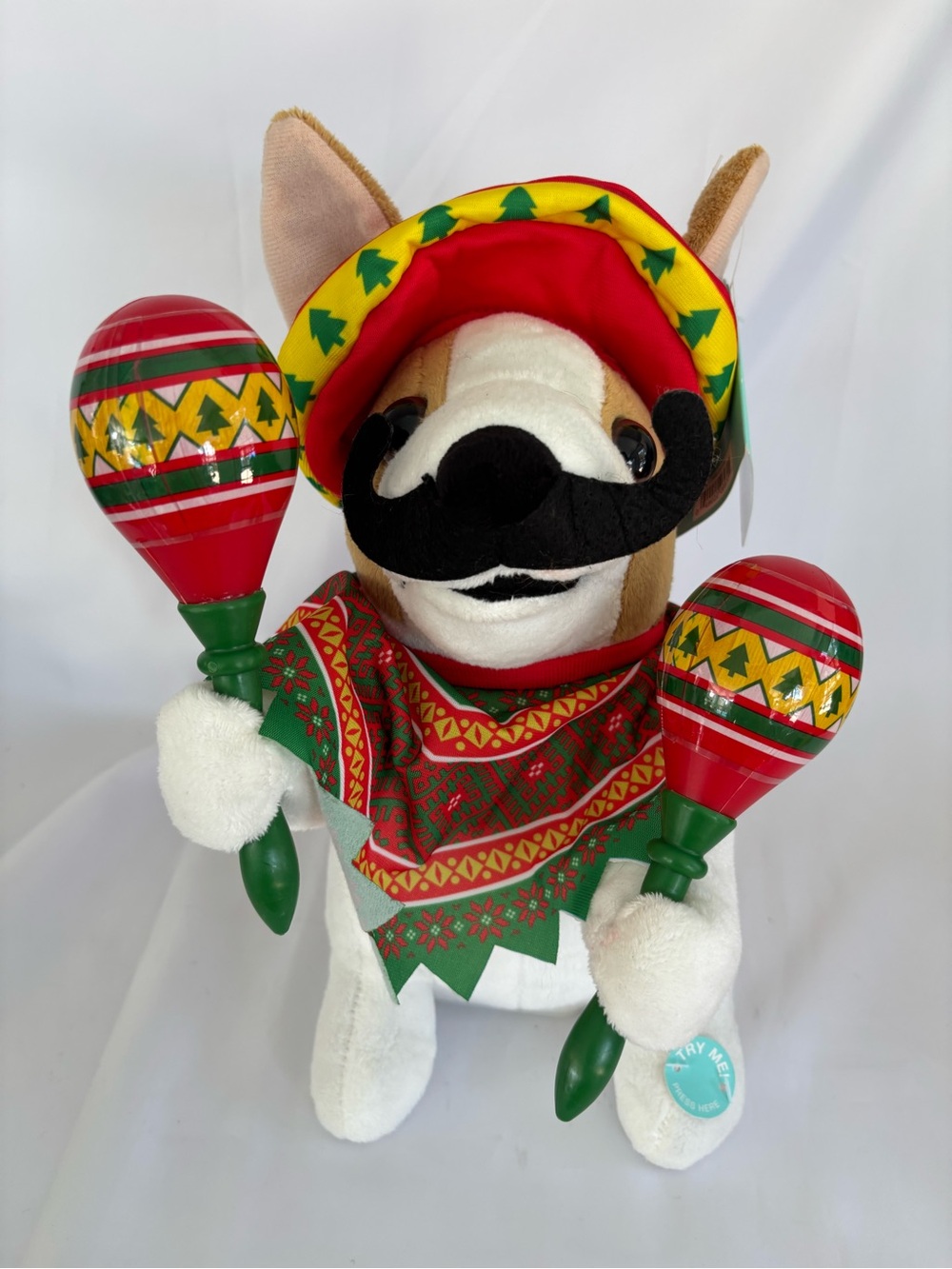 Hug Me Animated 11" Mariachi Puppy Chihuahua Sings La Macarena New With Tags